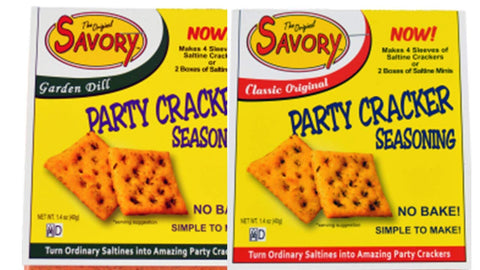 Savory Saltine 2-Pack -- 1 Garden Dill, 1 Classic Original plus 2 Large Double Sealed Zip Top Bags