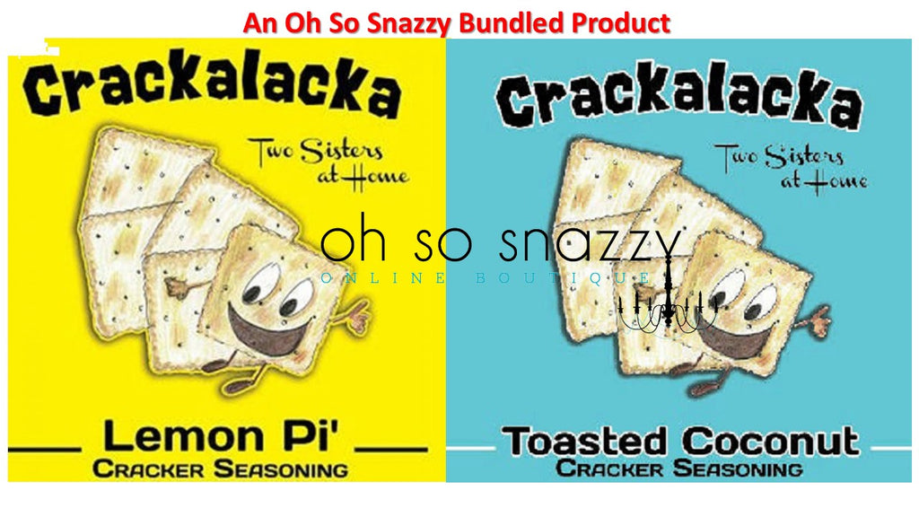 Crackalacka Seasoning 2-Pack COMBO - (1 Lemon PI' & 1 Toasted Coconut) plus 2 Large (2 Gal) Double Sealed Zip Top Bags for Mixing
