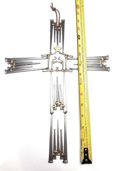 Square Nail Cross - 14 in x 10 in -- Hand Crafted