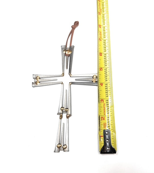 Square Nail Cross - 6 1/2 in x 4 1/2 in -- Hand Crafted
