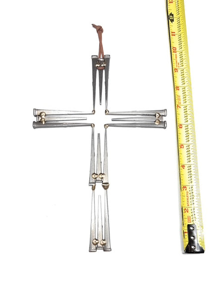 Square Nail Cross - 9 1/2 in x 6 1/2 in -- Hand Crafted