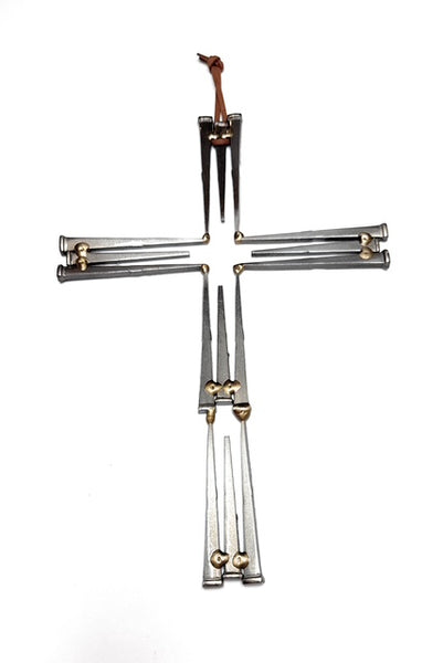 Square Nail Cross - 9 1/2 in x 6 1/2 in -- Hand Crafted