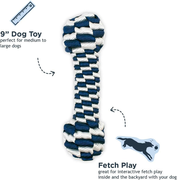 Tall Tails Navy Braided Bone Tug Toy for Dogs