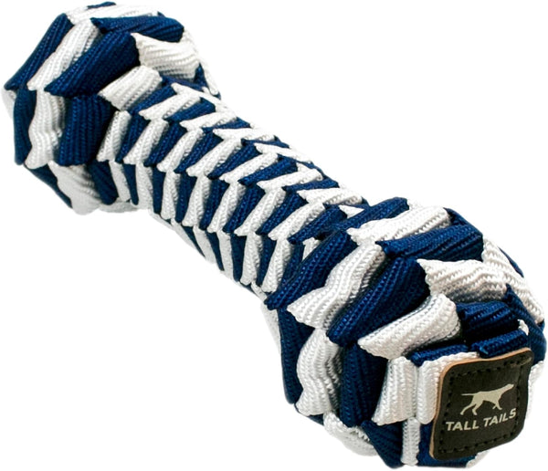 Tall Tails Navy Braided Bone Tug Toy for Dogs