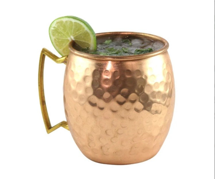 ZEE'S CREATIONS - Moscow Mule Hammered Copper Mug with Brass Handle 20 oz